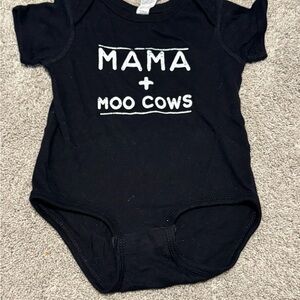 Black Baby Onesie - Mama + Moo Cows